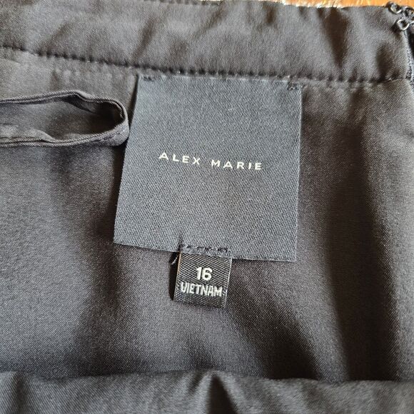 Alex Marie Silver Metallic Tinsel Mini Skirt Plus Size 16 Party Holiday - Picture 4 of 7